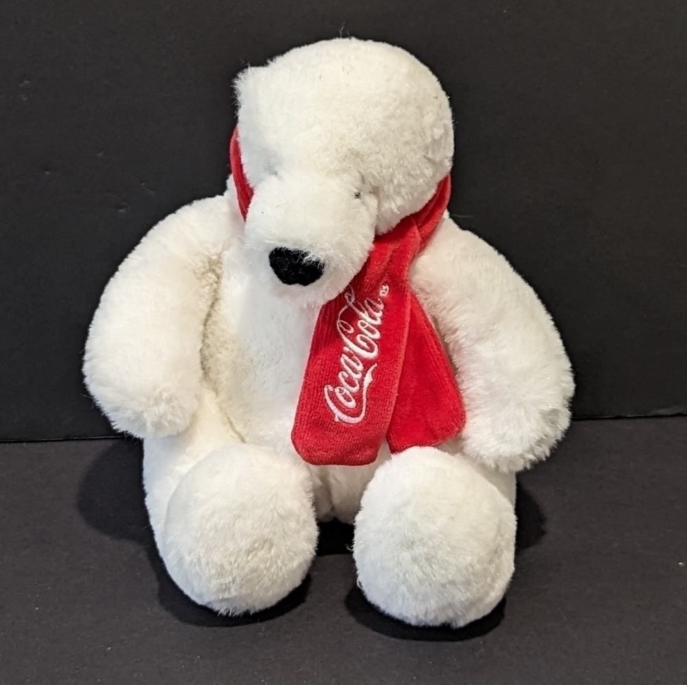2/$20 Coca Cola White Polar Bear Plush 8” Scarf